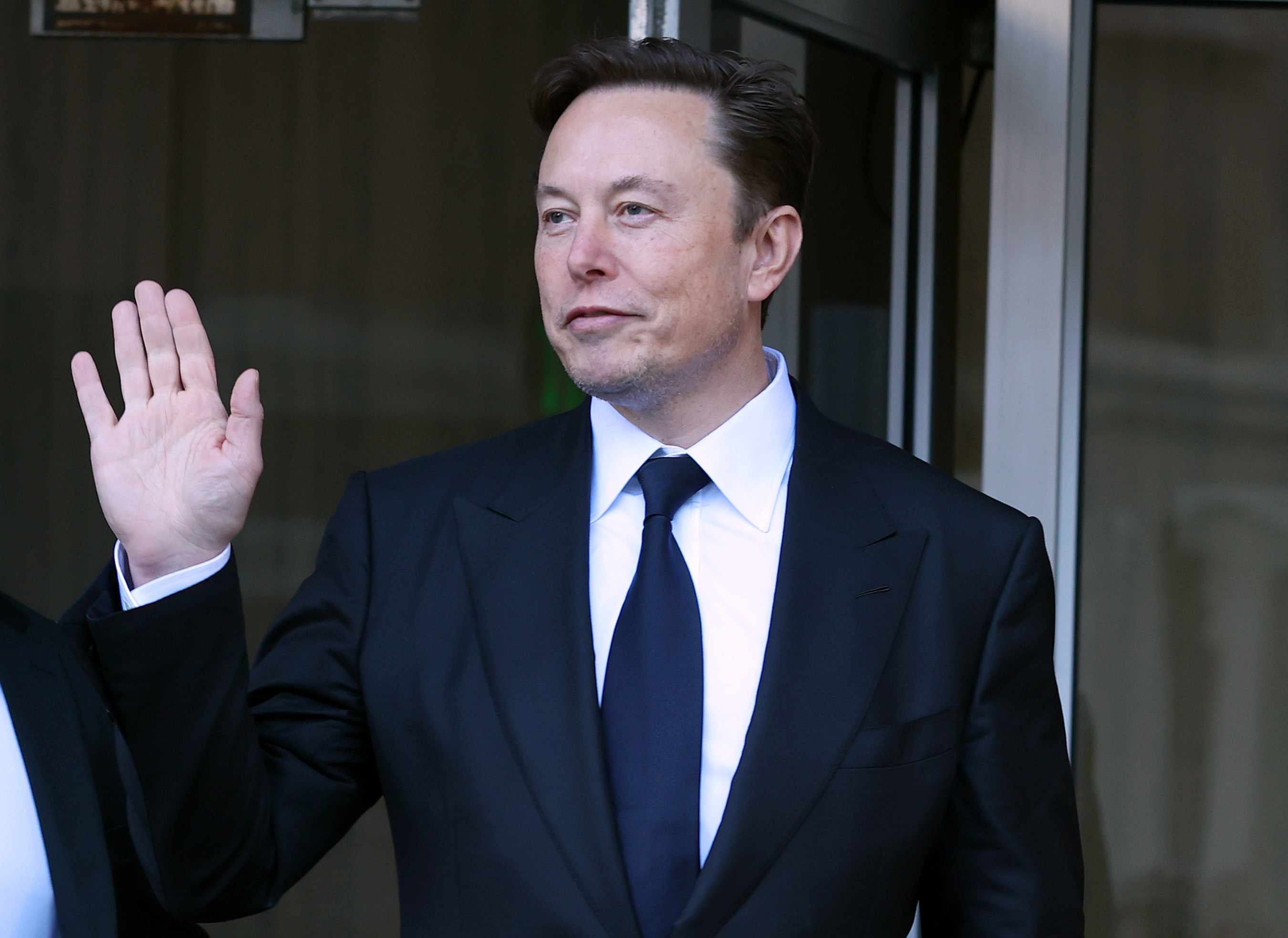 Tesla CEO Elon Musk leaves the Phillip Burton Federal Building on January 24, 2023 in San Francisco, California.