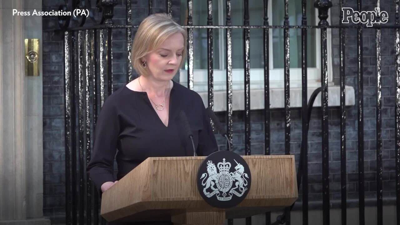 U.K. Prime Minister Liz Truss delivers a statement following the death of Queen Elizabeth II.