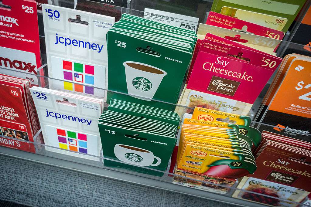 Store display of gift cards